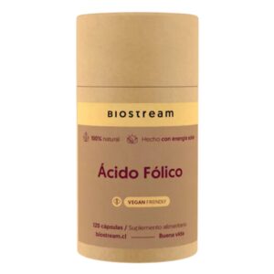 Ácido Fólico 500 mcg (120 cápsulas vegetales) - BioStream