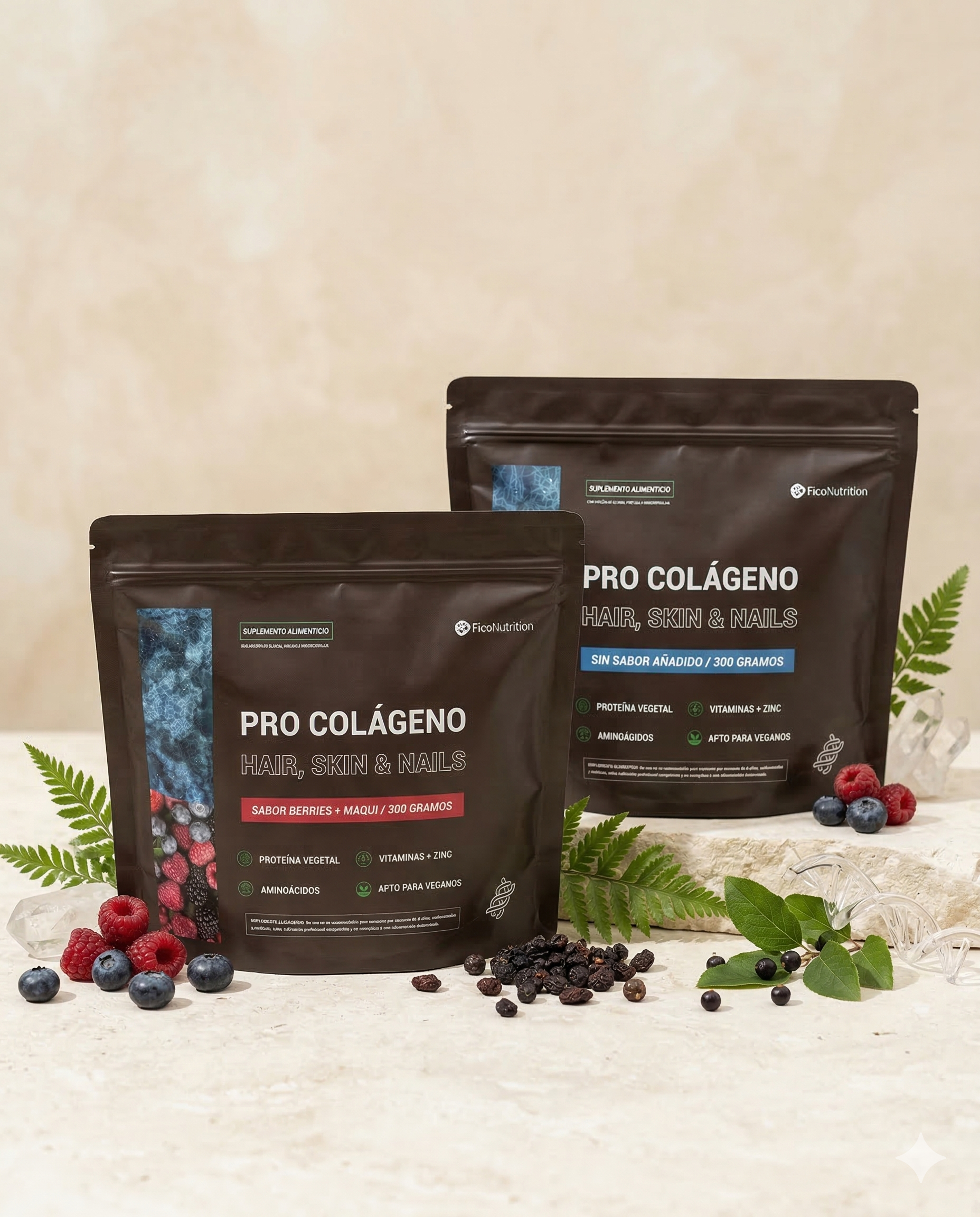 Pro Colágenos + Hair, Skin & Nails FicoNutrition Vegano