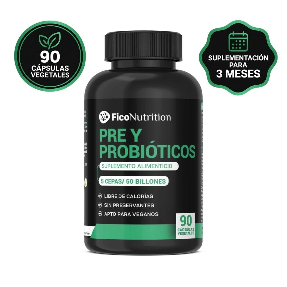 Pre y Probióticos 50 Billones / 5 Cepas + Inulina (90 Cápsulas Vegetales | 3 Meses) – FicoNutrition