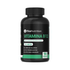 Vitamina B12 Cianocobalamina 12 mcg 90 cápsulas vegetales - FicoNutrition