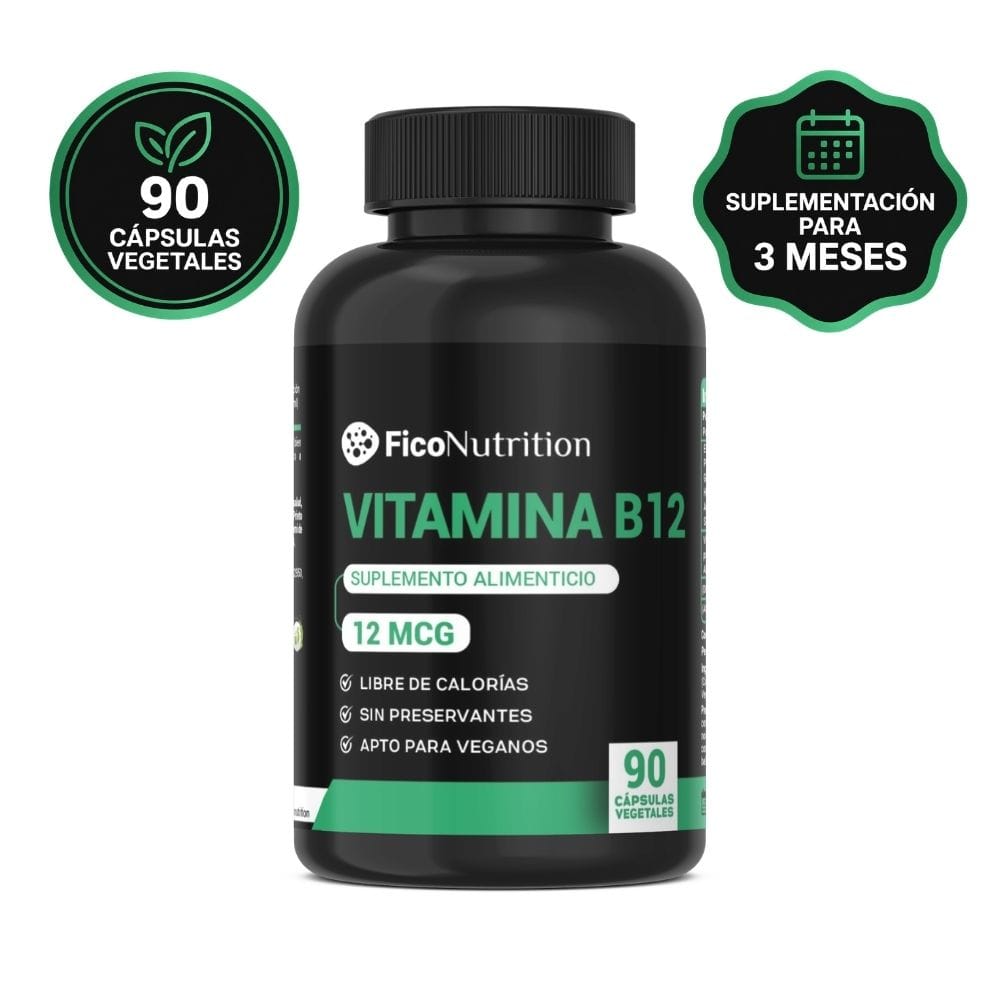 Vitamina B12 Cianocobalamina 12MCG (90 Cápsulas Vegetales | 3 Meses) – FicoNutrition