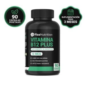 Vitamina B12 Plus Cianocobalamina 12 mcg 90 cápsulas vegetales - FicoNutrition