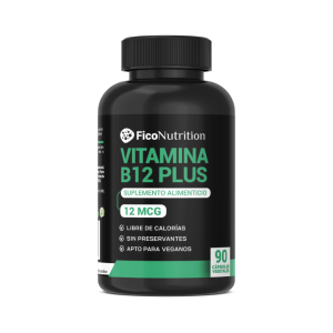 Vitamina B12 Plus Cianocobalamina + Multivitamínico Vegano12 mcg 90 cápsulas vegetales - FicoNutrition